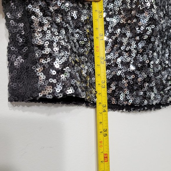 Dress The Population NEW Black Sequined High Neck Sleeveless Sheath Dress NWT - Picture 10 of 13